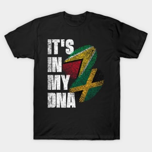 Jamaican And Guyanese Mix DNA Flag Heritage T-Shirt